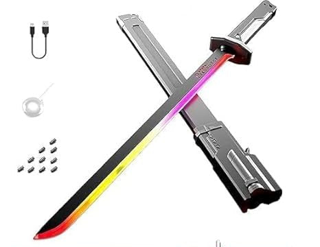 Smoke mist effect and spark lighting on LED sword blade