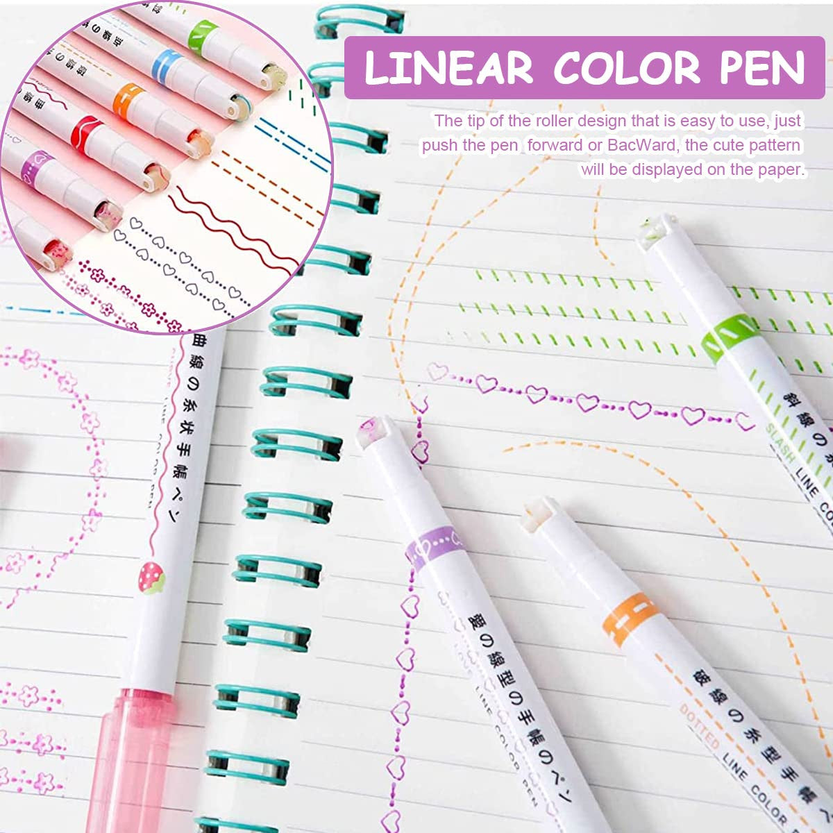 Compact pack of 6-in-1 Casezy drawing pens