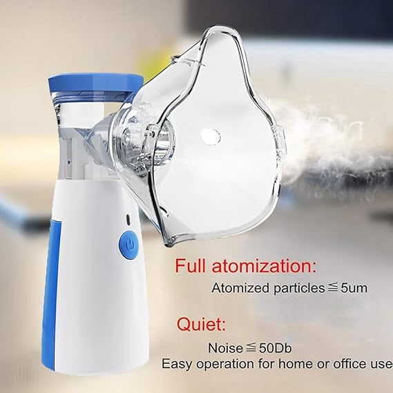 Fine mist output from vibrating mesh atomisation nebulizer