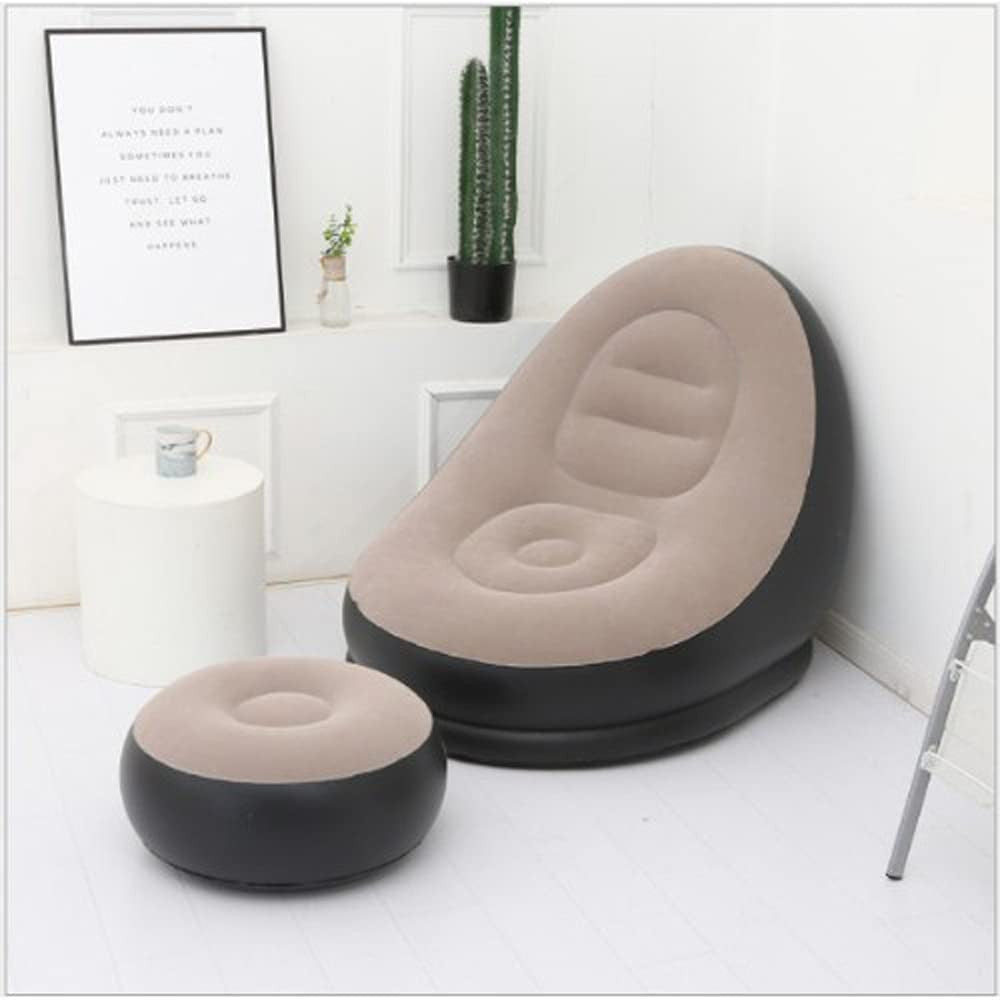 Deflated air couch packed flat for compact storage