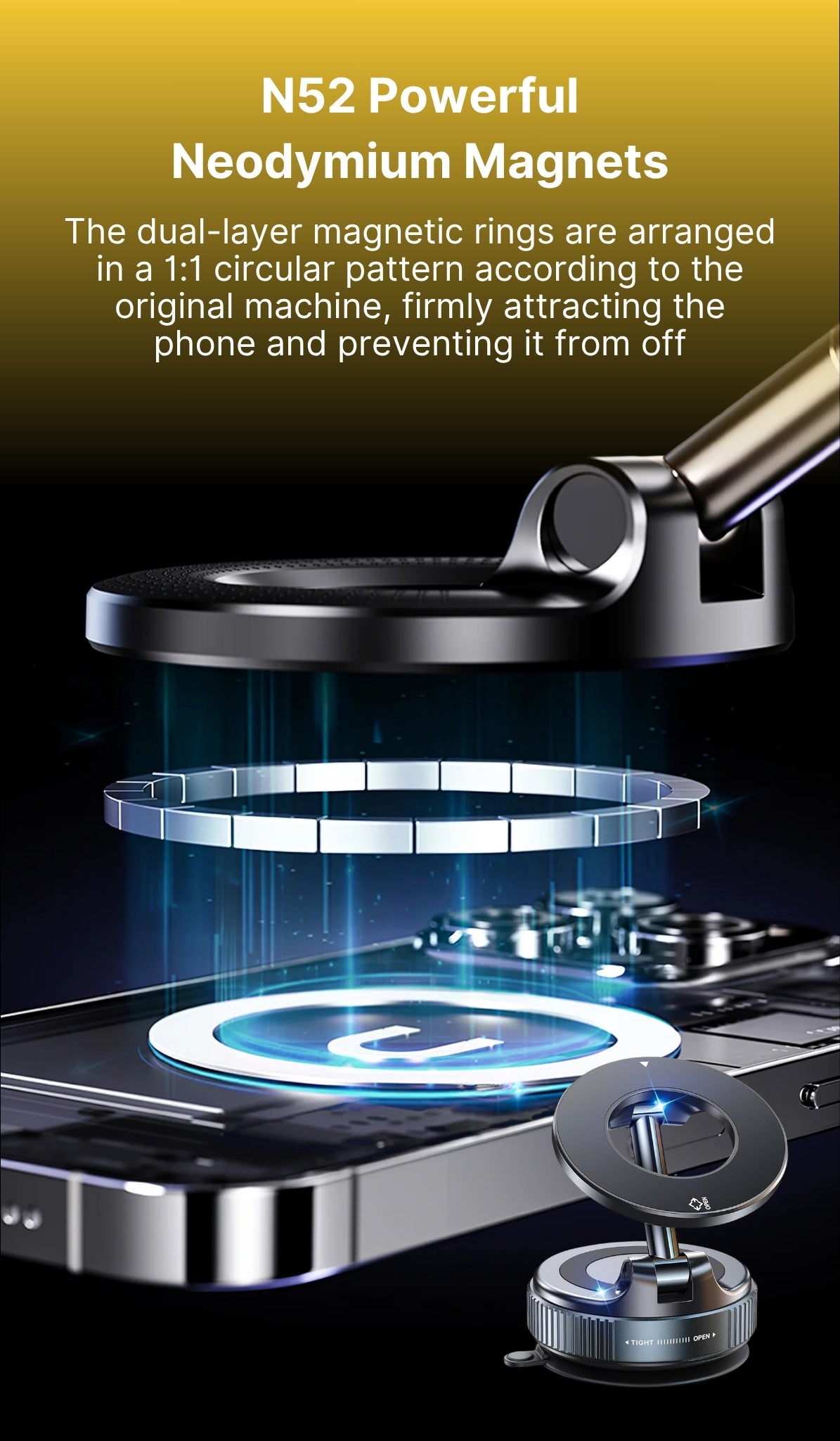 Casezy mag360° vacuum suction magnetic phone holder