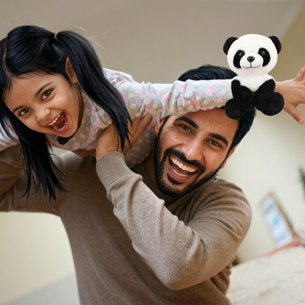 Panda print slap band as keychain and zipper charm