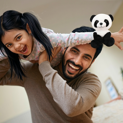 Panda print slap band as keychain and zipper charm