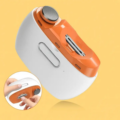 Safe electric nail clipper being used on a child's hand