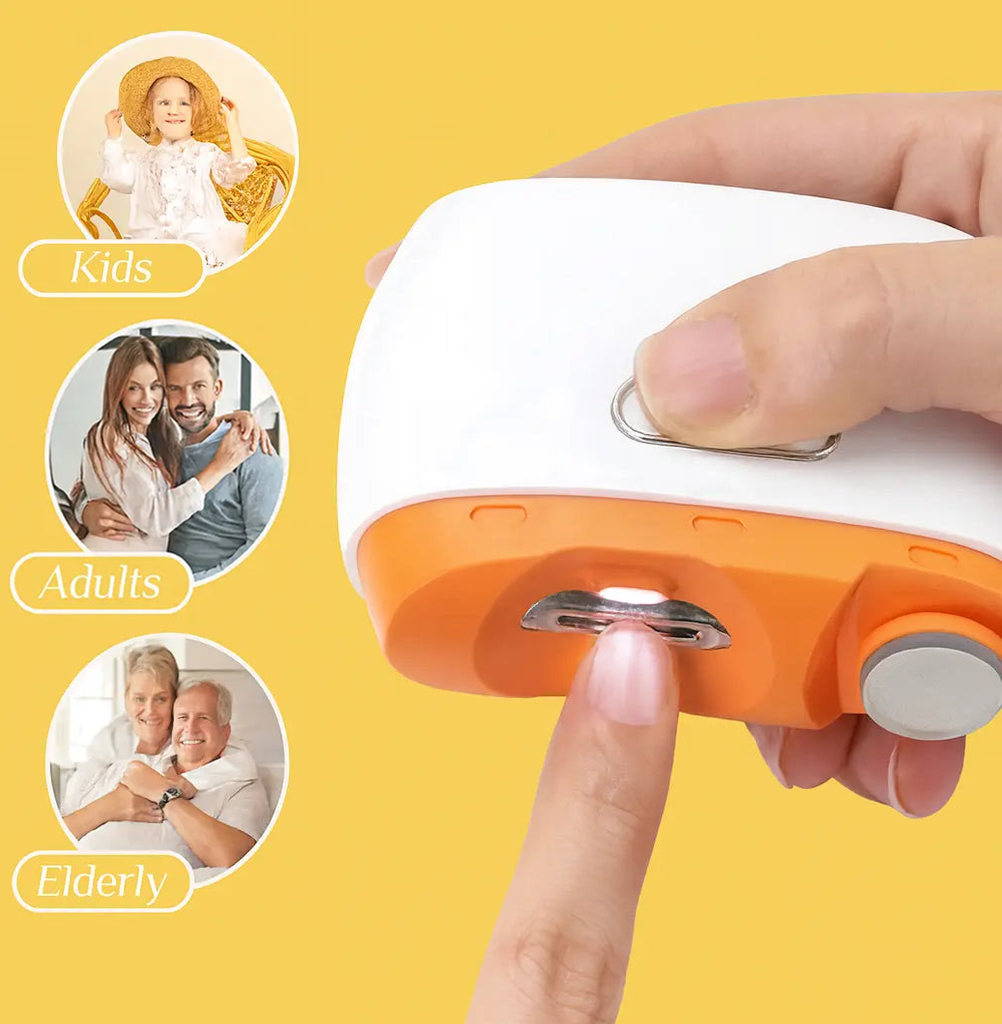 Electric nail clipper packaging with accessories and manual