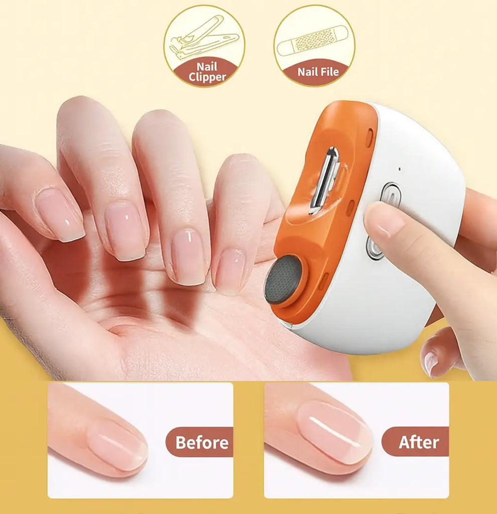 Automatic 2-in-1 Electric Nail Clipper and Polisher - Safe, USB-Rechargeable Nail Clipper for Adults & Kids