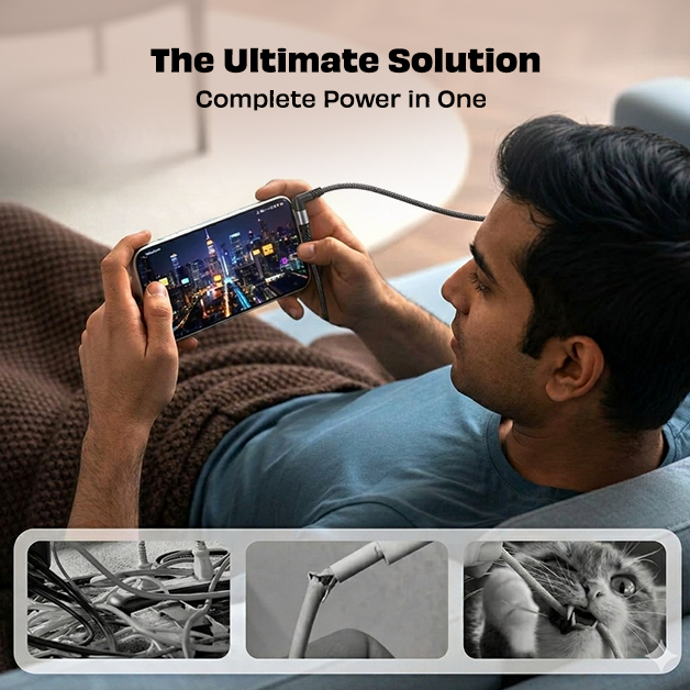 Type-C 240W Fast Charging Cable with Built-in Stand