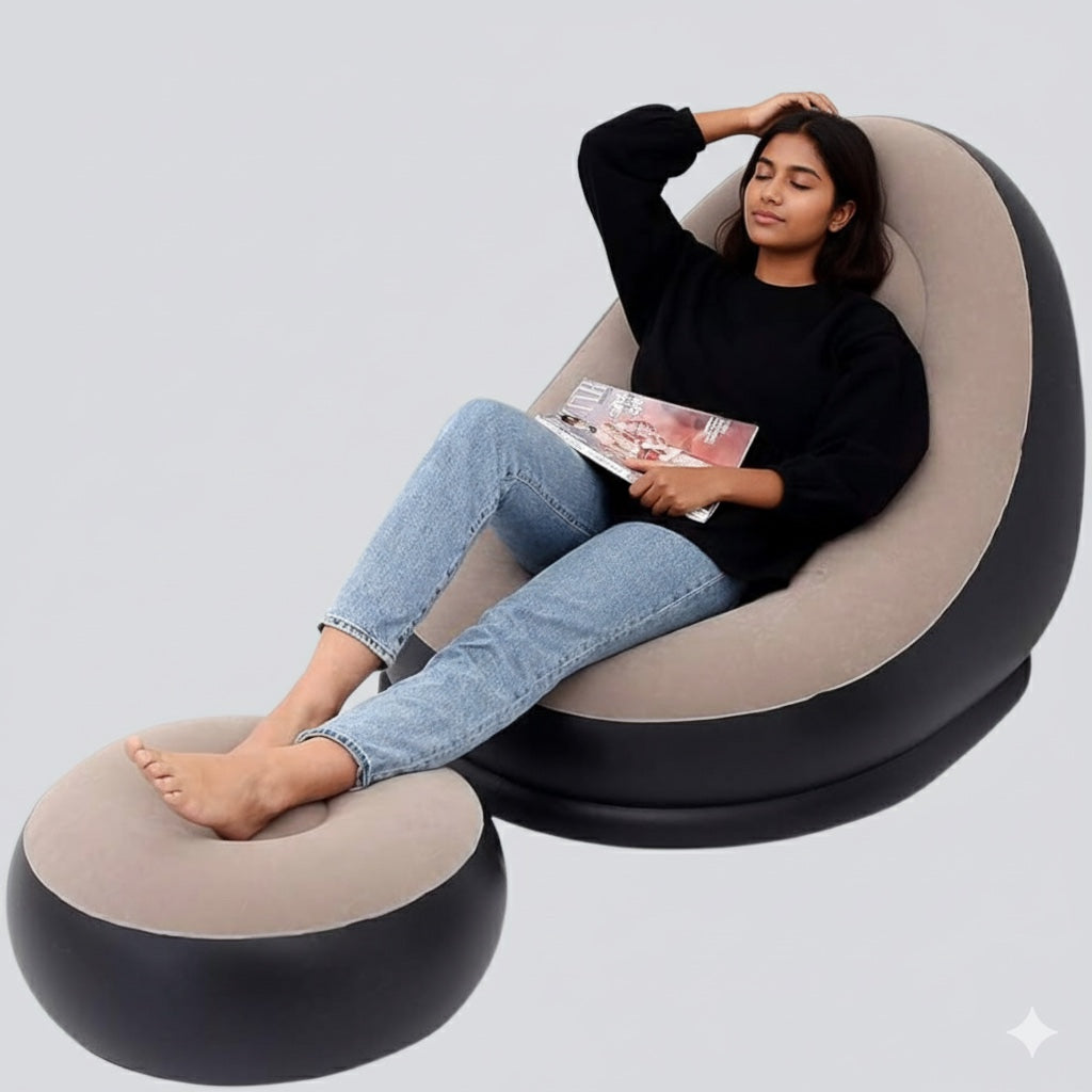 Premium Air Couch Sofa with Electric Pump | Portable Sofa and Inflatable Lounge Chair for Home & Travel