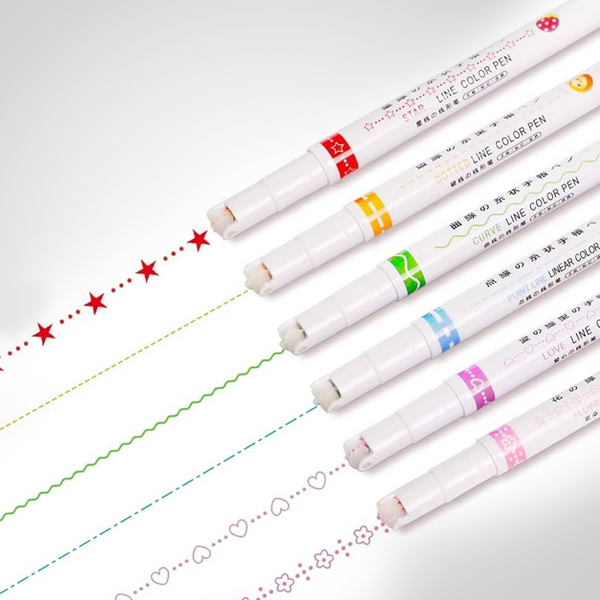 6 IN 1 DRAWING LINER PEN WITH SKETCH PEN