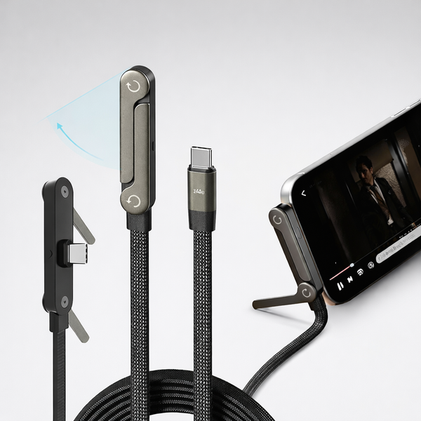 Type-C 240W Fast Charging Cable with Built-in Stand