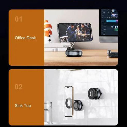 Phone holder compatible with MagSafe and non-magnetic phones