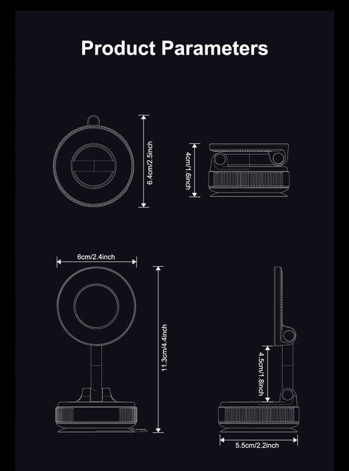 Casezy mag360° vacuum suction magnetic phone holder
