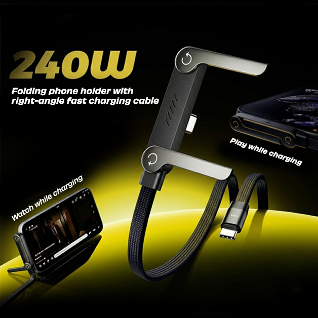 Type-C 240W Fast Charging Cable with Built-in Stand